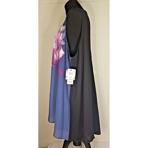Alfani top sleeveless blouse 24W new with tags Black Purple NWT $89.50 T16 - Picture 2 of 7